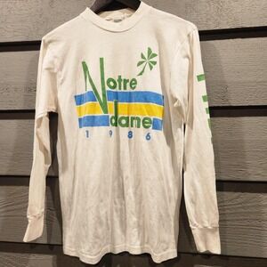 Vintage Notre Dame Fighting Irish Shirt Mens XL White Football DC Sportswear 80s